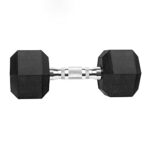 Hex Dumbbells Rubber Coated Cast Iron Hex Black Dumbbell Free Weights for Exercises 5 Pounds/Pair