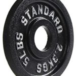 BalanceFrom Cast Iron Plate Weight Plate for Strength Training and Weightlifting, Olympic Size, 2-Inch Center, 5LB Single