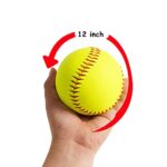 ABAJI Softball 1 Pack Blank Ball PU Surface Cork Core Suitable for Bat Heavy Duty Slowpitch Sports Youth Boy and Girl Practice Training