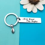 Rugby Gift Rugby Player Gift Keychain Rugby Lovers Gifts for Men Women Gift for Rugby Coach Student Rugby Fanatic Gift Sports Fan Gifts Rugby Keyring Gift Christmas Birthday Retirement Graduation Gift