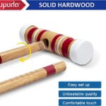 ropoda Six-Player Croquet Set with Wooden Mallets, Colored Balls, Sturdy Carrying Bag for Adults &Kids, Perfect for Lawn,Backyard,Park and More.