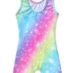 HOZIY Gymnastics Leotards for Girls With Shorts Biketards 5t 6t 5-6 Years Old Rainbow Colorful