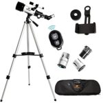 Gskyer Telescope, 70mm Aperture 400mm AZ Mount Astronomical Refracting Telescope for Kids Beginners – Travel Telescope with Carry Bag, Phone Adapter and Wireless Remote