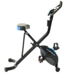 Exerpeutic 675 XLS Bluetooth Smart Technology Folding Upright Exercise Bike, 400LBS, Black/Blue