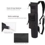 KRATARC Archery Lightweight Back Arrow Quiver Dual Use Foldable Compact Hip Arrows Bag with Molle System Pocket Hanged for Target Shooting Hunting (Black- zip pocket)