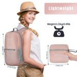 ZOMAKE Ultra Lightweight Hiking Backpack 20L – Water Resistant Small Backpack Packable Daypack for Women Men(Dirty Pink)