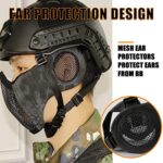 Airsoft Mask with Goggles, Foldable Half Face Airsoft Mesh Mask with Ear Protection for Paintball Shooting Cosplay CS Game (Camouflage 2)