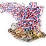 Neliblu Torch Award Olympic Medals (2 Dozen) – Bulk – Gold, Silver, Bronze Medals – Olympic Style Award Medals – First Second Third Winner – Great for Party Favor Decorations and Awards
