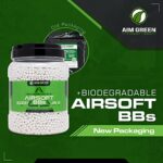 Aim Green Biodegradable Airsoft BBS, Premium-Grade 6mm Airsoft BBS, 0.20 Grams, 10,000 Count
