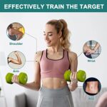 PITHAGE Barbell Neoprene Coated Dumbbell (Pair), Portable Weights for Home Gym Hand Weight (5 lbs Set)