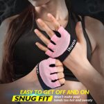 ihuan New Weight Lifting Gym Workout Gloves Men & Women, Partial Glove Just for The Calluses Spots, Great for Weightlifting, Exercise, Training, Fitness… (Pink, M)