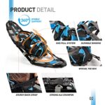 G2 21 Inches Light Weight Snowshoes for Women Men Youth, Set with Trekking Poles, Carrying Bag, Snow Baskets, Special EVA Padded One-Pull Binding, Heel Lift, Toe Box, Blue