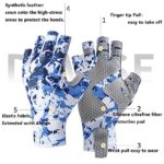 BRILISLE Fishing Gloves with Sun Protection, Uv Protection Silicone Anti-Slip Comfortable and Breathable Fishing Gloves for Kayaking Paddling Hiking Sailing Rowing Driving Canoeing Blue S-M