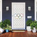 Olympic Sport Door Banner Decor Supplies Olympic Rings International Banner Photo Backdrops Countries for Opening Sports Clubs Party Door Banner Cake Table Banner 72.8 x35.4in Hanging Banner