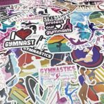 100 Pieces Gymnastics Stickers, Waterproof Vinyl Gymnast Stickers, Gymnastics Gifts for Gilrs Teens Kids