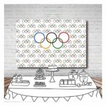 Olympic Rings International Banner for Sports Party Photo Background 7x5ft Vinyl Olympic Sport Countries for Classroom Garden Grand Opening Sports Clubs Party Supplies Studio Shoot Booth Prop