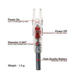 Wild Eden 6-PCS Red Led Lighted Nocks for Arrows with .244/6.2mm Inside Diameter Universal Recurve and Compound Bow Arrow Nock for Hunting Shooting No Tool Required No Screwdriver Required