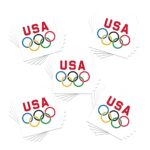 USA Olympic Rings Temporary Tattoos | Pack of 25 | Skin Safe | MADE IN THE USA | Skin Safe | Removable