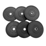 Hulkfit 2” Olympic Low Bounce Shock Absorbing Bumper Weight Plates – 45 pounds (Single),Black