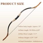 Huntingdoor Traditional Recurve Bow and Arrow Set for Adults Handmade Longbow Mongolian Horsebow Hunting Bow Set with Archery Accessories for Shooting Target Practice