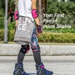 2pm Sports Vinal Girls Adjustable Inline Skates with Light up Wheels Beginner Skates Fun Illuminating Roller Skates for Kids Boys and Ladies – Violet Medium(1Y-4Y US)