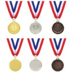 Medals for Awards-12 Pieces Gold Silver Bronze Award Medals Olympic Style Metal Medals with Ribbons Prize for Sports, Competitions,Beer Olympics,Party Favours,for Kids Adults, 2 Inches