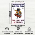 Venicor Skateboard Sign Decor – 9 x 14 Inches – Aluminum – Skateboarding Skate Accessories Stickers Party Decorations Bedroom Room Home Decoration Poster Stuff