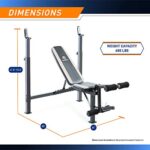 Marcy Olympic Weight Bench, Workout Benches For Home With Leg Developer, Alloy-Steel, Black | MWB-4491