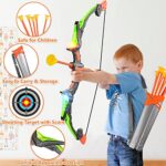 Bigdream Detachable Kids Bow and Arrow Toy Set, LED Light Up Archery Toys with 10 Suction Cups Arrows, Outdoor Indoor Shooting Games Toys for 3 4 5 6 7 8 9 10 11 12 Year Old Boys Grils Birthday Gifts