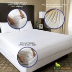 Olympic Queen (66″x80″) Waterproof Mattress Protector – Super Queen Size Fitted Sheet Style – Hypoallergenic Premium Quality Cover Protects Against Dust