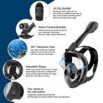 Jwintee Full Face Snorkel Mask, Diving Mask for Kids and Adults,180° Panoramic View Snorkel Mask with Camera Mount, Safe Breathing, Anti-Leak&Anti-Fog?Medium?