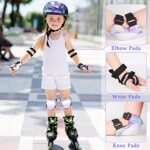 Bienbee Knee Pads for Kids Unicorn 7 Pcs Knee and Elbow Pads Wrist Guards for Girls Boys Protective Gear Set with Bag for Roller Skating Inline Skates Skateboard Cycling