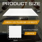 Dryland Slick Tiles Ice Hockey Floor 12 x 12″ Squares Skating Ice Floor Tiles Training Flooring Tile Synthetic Ice Slick Interlocking Training Surface for Hockey Shooting Outdoor Indoor(15 Pieces)