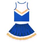 Gigoitly Cheerleader Costume for Girls Blue Cheerleading Outfit for Kids Cheer Up Party Halloween Cosplay Birthday Gifts