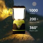 Lighting EVER 1000LM Battery Powered LED Camping Lantern, Waterproof Tent Light with 4 Light Modes, Camping Essentials, Portable Lantern Flashlight for Camping, Hurricane, Emergency, Hiking, Fishing