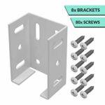 OHIY Heavy Duty Aluminum Fence Bracket for Vinyl Fencing Panel to Post Connection, Metal Replacement for 2.75in Plastic Brackets, Fits 2-3/4″ Rails, 8 pcs with Screws