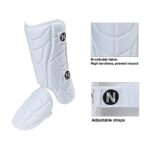 NURIBASE Batter’s Leg Guards, Baseball/Softball Leg Guard, Adult & Youth Size – White Youth