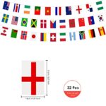 AhfuLife 2023 Women’s World Cup Decorations Flags Banner, 32 World Flags Banner Double Sides Polyester Banner for Soccer World Cup International Party Decorations