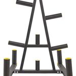BalanceFrom 2-Inch or 1-Inch Weight Plate Rack with Barbell Holders, 600-Pound Capacity (for 2-Inch Gear), Black