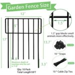 Thrivinest Animal Barrier Fence, 10 Pack No Dig Fence Decorative Fences, 17in(H)x10ft(L)Rustproof Metal Wire Small Garden Fence Border for Dogs Rabbits, Bottom Blocker for Outdoor Yard Patio Defence
