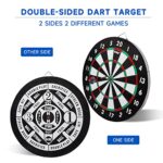 GSE 18″ Dartboard Game Set with six 17G Steel Tip Darts, 2-in-1 Double Sided Bound Paper Baseball and Dart Board Games Set, Excellent Dartboard Game for Adults and Kids, Suitable Indoor and Outdoor