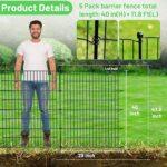 5 Panels No Dig Decorative Outdoor Garden Fence for Yard, 40 in(H) X 11.8 ft(L) Animal Barrier Fencing Rustproof Metal Wire Panel Border for Dog, Rabbits, and Patio Temporary Ground Stakes Defense