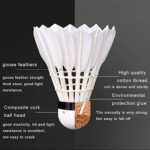 ZHENAN 12-Pack Advanced Goose Feather Badminton Shuttlecocks with Great Stability and Durability,Indoor Outdoor Sports Hight Speed Training Badminton Birdies Balls