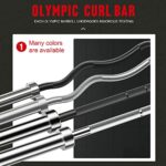 EZ Bar Curl Barbell 4ft-22LB 330LBS Capacity Olympic Bearing Barbell (330LB-Sliver)
