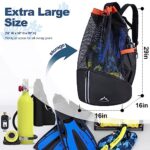 GoHimal Scuba Diving Bag, XL Mesh Backpack for Scuba Diving and Snorkeling Gear & Equipment, Holds Mask, Fins, Snorkel (Black-Orange)