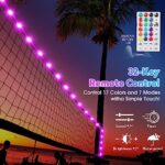 YepItIs Badminton Net Lights, 6 LED Shuttlecocks for Badminton Outdoor, 17 Colors 7 Modes Waterproof Net Lights with Remote for Outdoor Backyard Badminton Volleyball Pickleball Game (Net not Include)