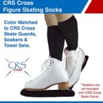 CRS Cross Figure Skating Socks (2 Pair) Premium Knee High Tights for Ice Skates, Footed Skate Socks, Ice Skating Socks, Dance (Biellmann Black)