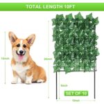 OUSHENG Decorative Garden Fence with Ivy Panel, 10 Panels 24in(H) x10ft(L) Rustproof Metal Border Fencing, Animal Barrier for Dogs, Flower Edging Wire for Yard Outdoor Decor Patio
