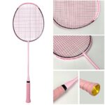 Senston N90 Badminton Racket Single High-Grade Badminton Racquet Carbon Fiber Badminton Racket Pink with Racket Cover