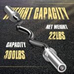 Olympic Barbell EZ Bar Curl Bar 4ft/5ft/7ft for 2 Inch Weight Plates, Perfect for Home Fitness (300lb/330lb/400lb/700lb/1000lb/1500lb)